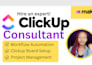 clickup project management workflow setup clickup consulting and training